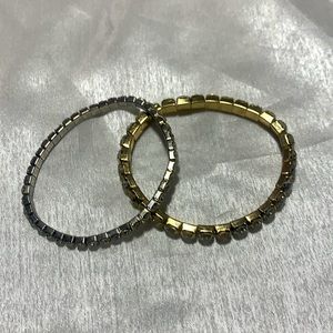 2 Bracelets Costume Faux Crystal Lined